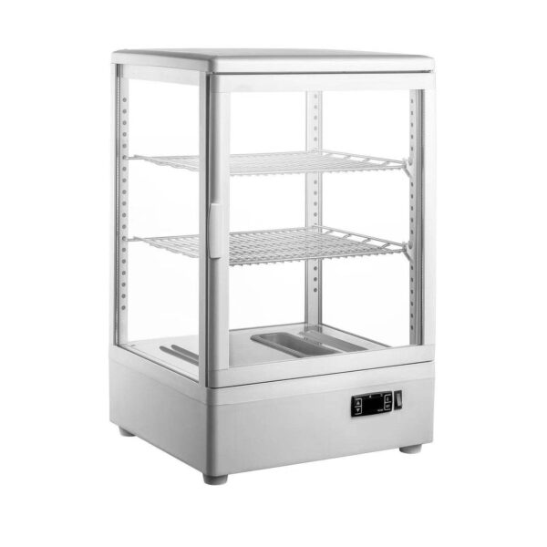 CS Euro Single Heated Display Cabinet Warmer 58 litres 2 shelves White XCR58L