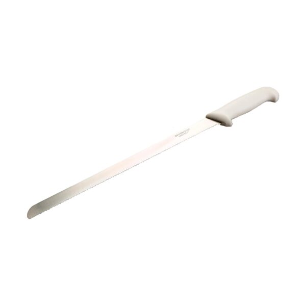 Colour Coded White 12″ Serrated Slicer Scalloped Bread Knife