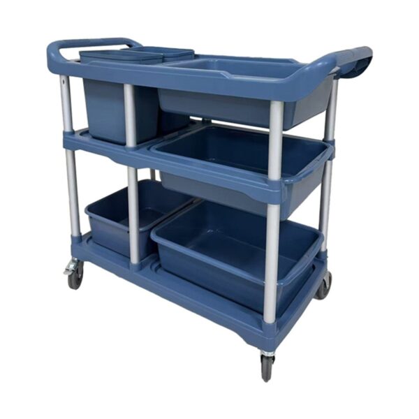 CS Euro Dish Collecting Bussing Trolley 3 Tier with 6 Bins HZM-CC507