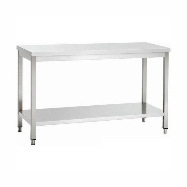 CS Euro Table de travail inox professionnelle avec étagère basse 1800x700x850mm THATS187