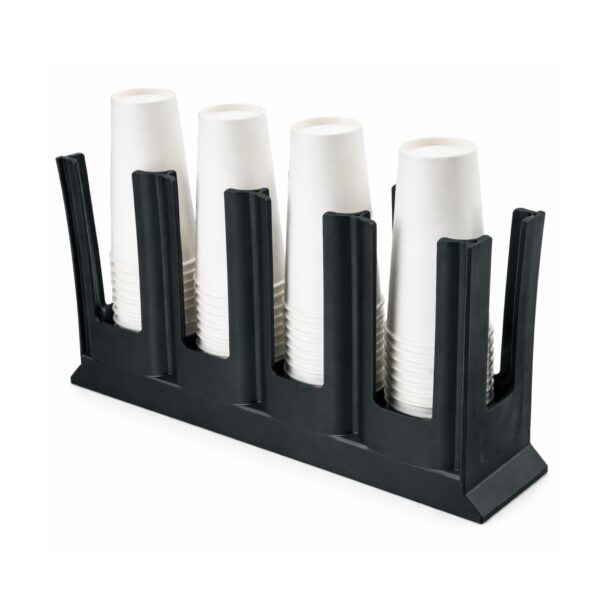 CS Euro Flat Coffee Cup Holder Rack 4 Slot Polypropylene Countertop