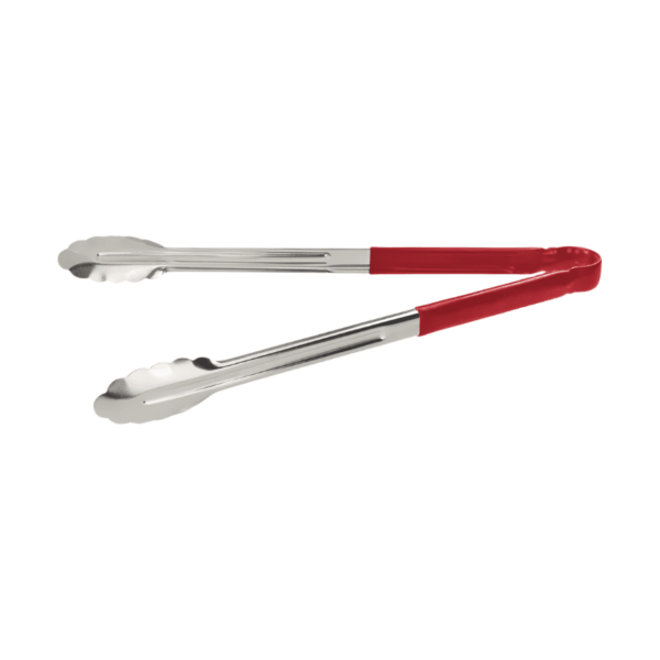 CS Euro Colour Coded Red Utility Serving Tongs clip 300mm 12"