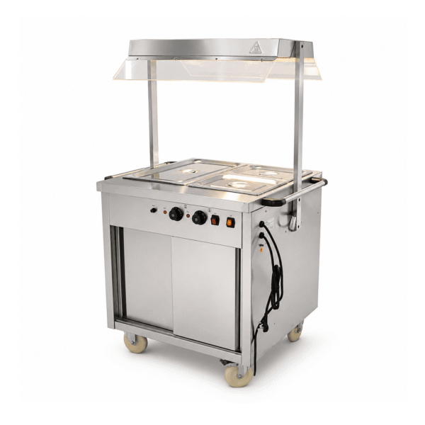 CS Euro Mobile Bain Marie Hot Cupboard 775mm with Heated Sneeze Guard YH2W