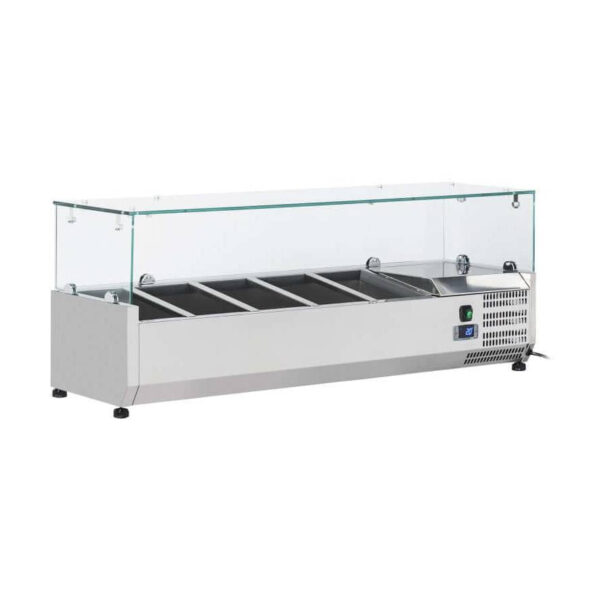 CS Euro Refrigerated Servery Prep Top 1200mm 5xGN1/4 Depth 330mm Salad bar VRX1200/330