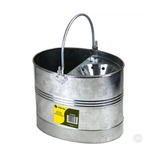 CS Euro Seau à balai industriel en métal galvanisé 20L