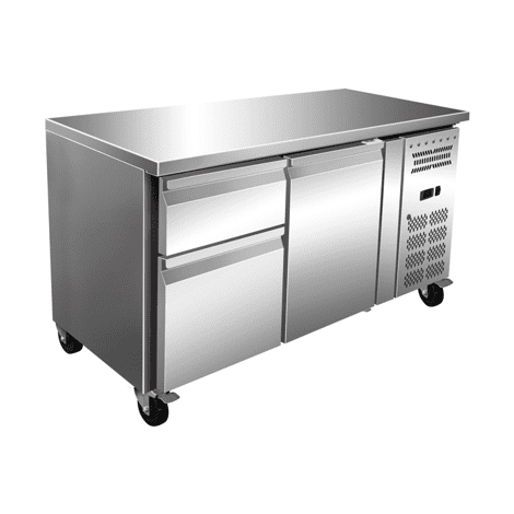 CS Euro Table réfrigérée professionnelle 1 porte 2 tiroirs profondeur 700 mm 314 litres