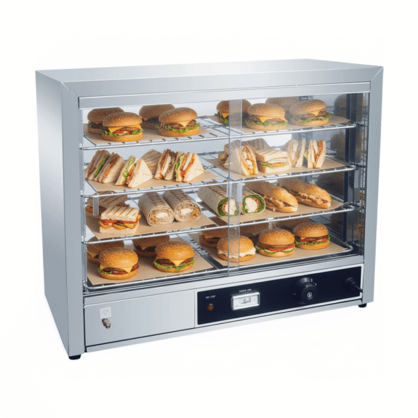 CS Euro Pie Warmer Display Cabinet 4 Shelf Countertop 1000W FW580