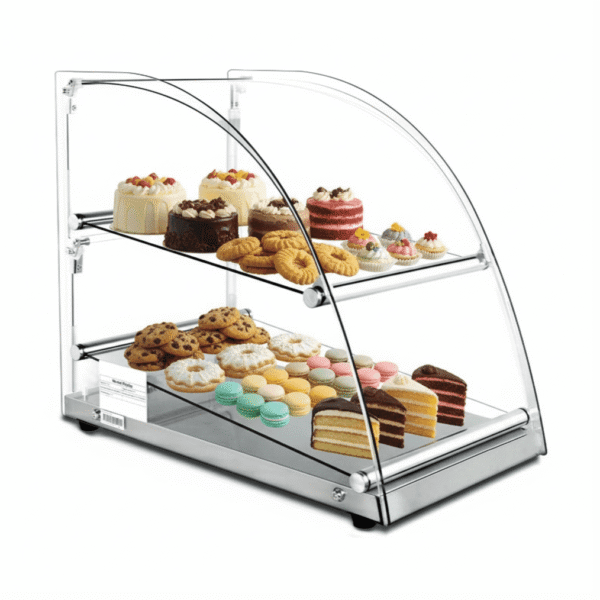 CS Euro Curved Neutral Display Case 70L 2 Tier Countertop XCZ70L