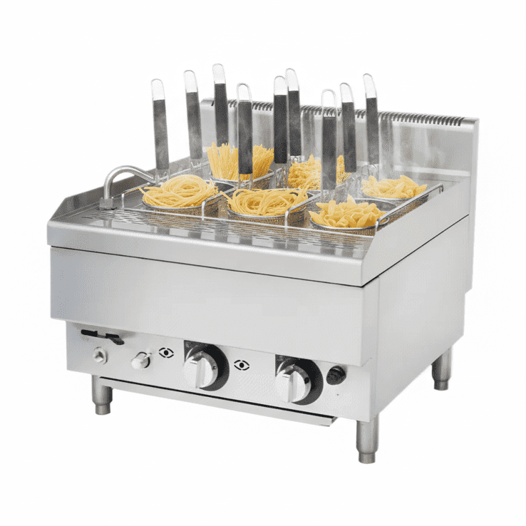 Commercial Gas Pasta boiler 9 baskets 28 litres 8kW Table top 6GTRM60