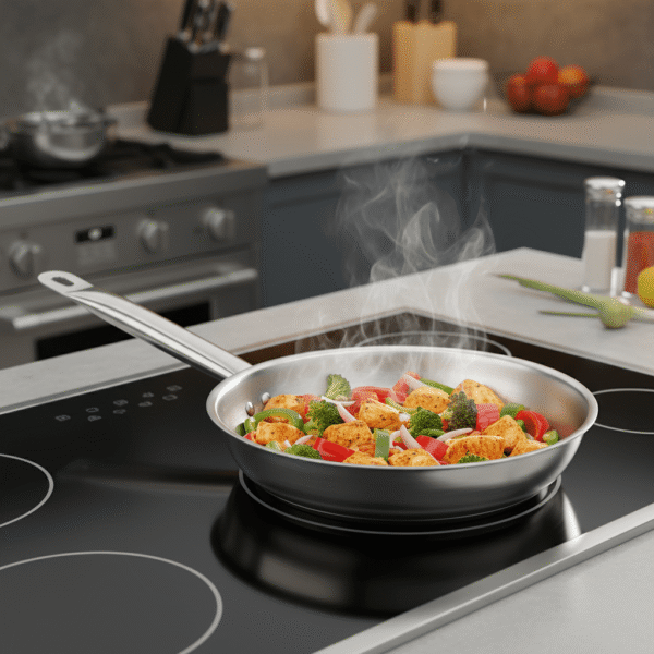CS Euro Professional Frying Pan Stainless steel 220 x40mm YD-22048P