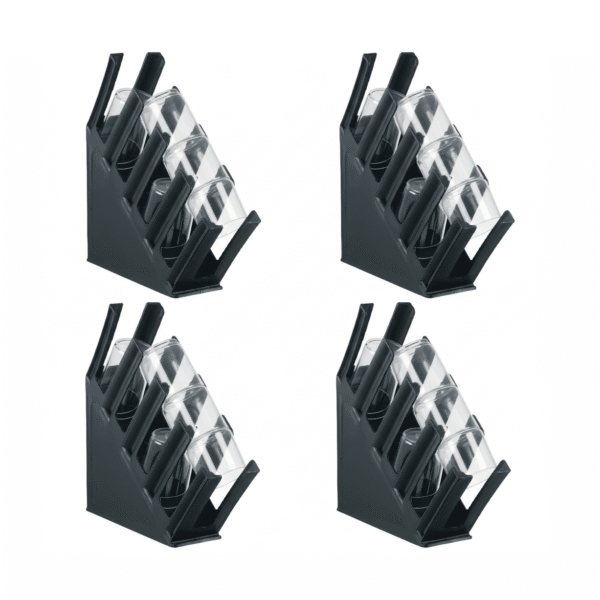 CS Euro Tilted Coffee Cup Holder Rack 4 Slot Black Polypropylene (Pack of 4)