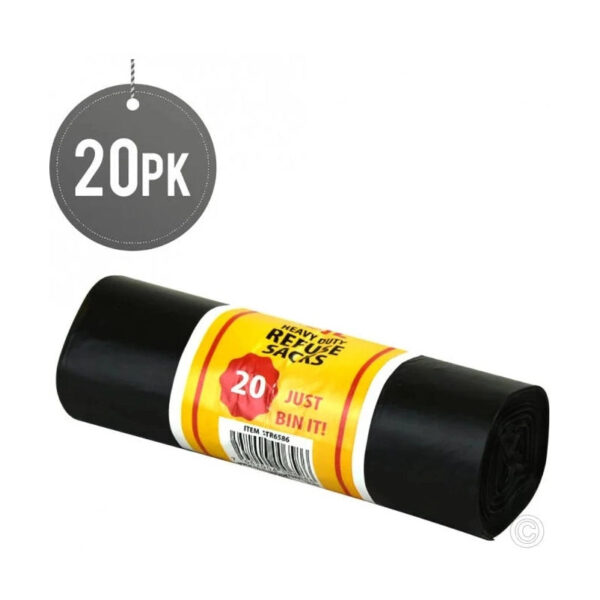 Heavy Duty Refuse Sacks Bin Bags/Liners 70L 20pack (66x83cm)