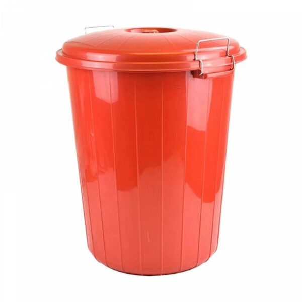 Grande poubelle à couvercle verrouillable 70L rouge