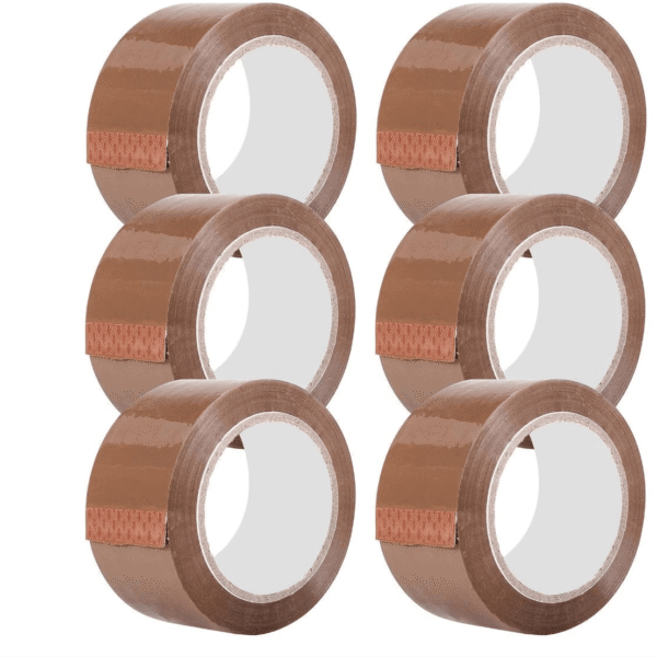 Brown Tape 6 Rolls of 48mm x 66m Parcel packing sealing Box