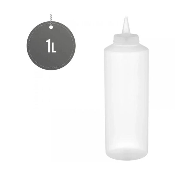 CS Euro Squeeze Sauce Bottle Clear 1000ml (35oz)