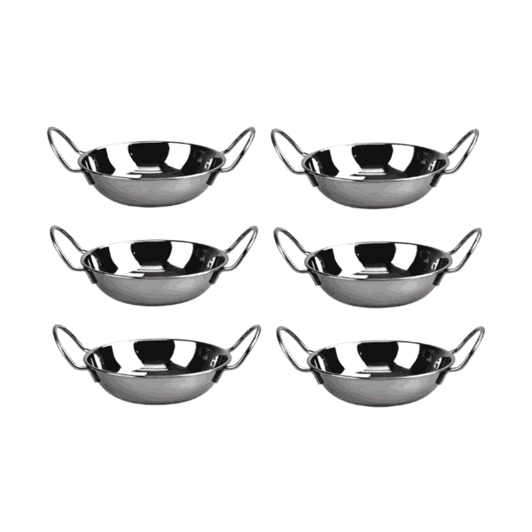 Flat Bottomed Balti Serving Dish Small 17cm (Set of 6)