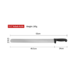 CS Euro Commercial Straight Edge Kebab Knife 630mm Stainless Steel 313L7