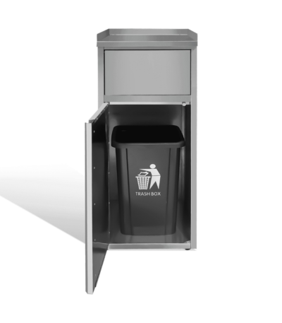 CS Euro Commercial Waste Bin Cabinet Stainless Steel Work Table 502x532x1226mm AER55