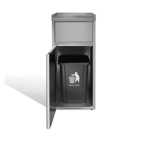 CS Euro Commercial Waste Bin Cabinet Stainless Steel Work Table 502x532x1226mm AER55