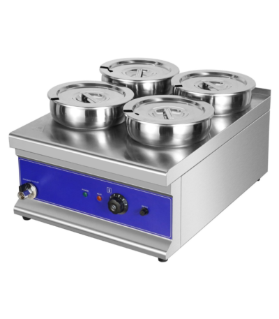 CS Euro 4 Round Pot Bain Marie 4x 4ltr with Drain Tap BM4TT
