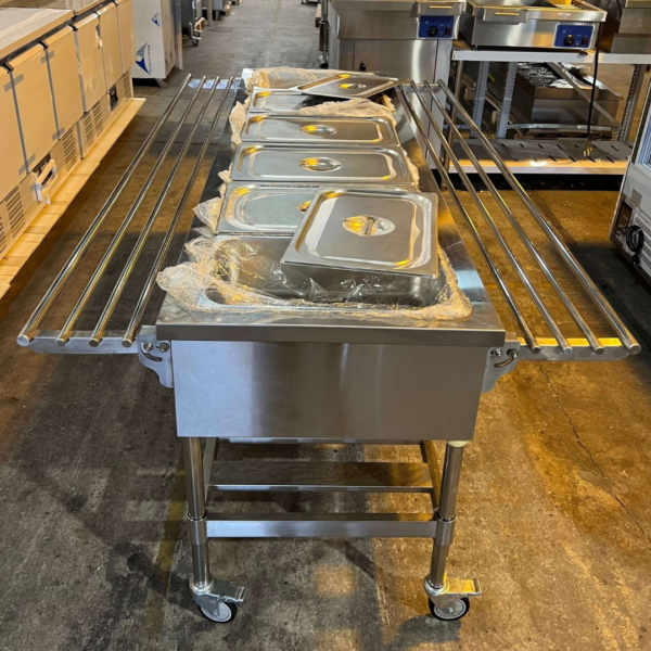 CS Euro Mobile Bain Marie Service Counter 2000mm 6 x GN1/1 BM6T