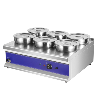 CS Euro 6 Round Pot Bain Marie 6x 7ltr with Drain Tap BM6TT