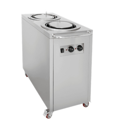 CS Euro Heated Plate Dispenser Trolley 2 Head 2kW Stainless Steel CGDNT2