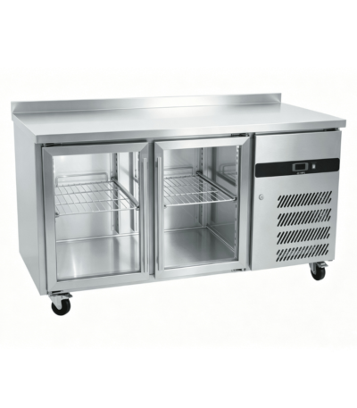 CS Euro Commercial Refrigerated Counter 2 glass doors Depth 700mm Upstand GN2200TNG
