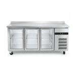 CS Euro Commercial Refrigerated Counter 3 glass doors Depth 700mm Upstand GN3200TNG