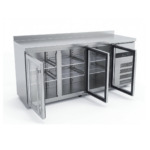 CS Euro Commercial Refrigerated Counter 3 glass doors Depth 700mm Upstand GN3200TNG