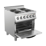 CS Euro Commercial Electric Cooker 4 Burners with Electric Oven 8kW+4.8kW 700mm Depth HRQ712A