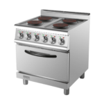CS Euro Commercial Electric Cooker 4 Burners with Electric Oven 8kW+4.8kW 700mm Depth HRQ712A