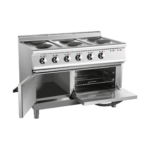 CS Euro Commercial Electric Cooker 6 Burners (6x2000W) with Electric Oven (4800W) 1200x700x920xmm 380V