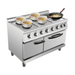 CS Euro Commercial Electric Cooker 6 Burners (6x2000W) with Electric Oven (4800W) 1200x700x920xmm 380V