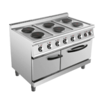 CS Euro Commercial Electric Cooker 6 Burners (6x2000W) with Electric Oven (4800W) 1200x700x920xmm 380V