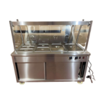 CS Euro Mobile Food Service Counter with Bain Marie Top and Hot Cupboard 150cm HYH4WS
