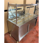 CS Euro Mobile Food Service Counter with Bain Marie Top and Hot Cupboard 150cm HYH4WS