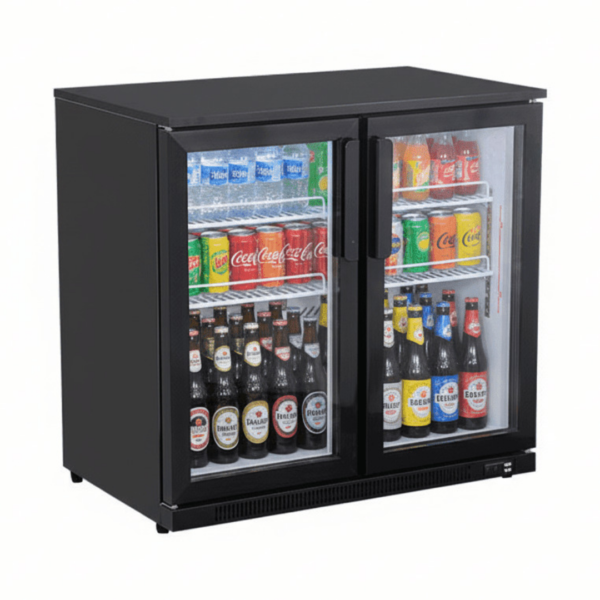 CS Euro Back Bar Cooler 900mm 2 Hinged Glass Doors KBC-2