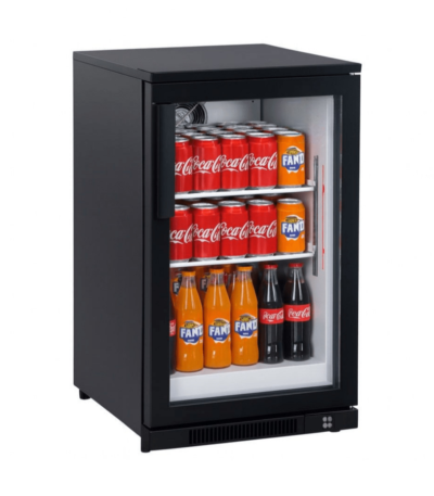 CS Euro Back Bar Cooler 98L Single Glass Door Black KBC1