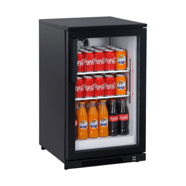 CS Euro Back Bar Cooler 98L Single Glass Door Black KBC1