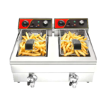 CS Euro Double Electric Fryer 2 x 13L 6.4kW with Drain Tap ZF132V