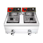 CS Euro Double Electric Fryer 2 x 13L 6.4kW with Drain Tap ZF132V