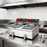 CS Euro Double Electric Fryer 2 x 13L 6.4kW with Drain Tap ZF132V