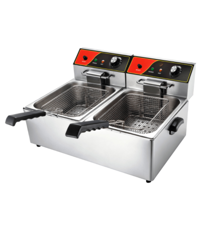 CS Euro Commercial Deep Fat Fryer Double 2 x 8L 6.5kW Countertop KEF8L2