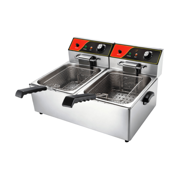 CS Euro Commercial Deep Fat Fryer Double 2 x 8L 6.5kW Countertop KEF8L2
