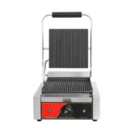 CS Euro Single Panini Grill Ribbed Plates 1.8kW Contact Grill KEG-811A