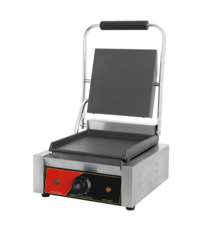CS Euro Single Panini Grill Smooth Plates 1.8kW Contact Grill KEG-811B
