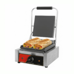 CS Euro Single Panini Grill Smooth Plates 1.8kW Contact Grill KEG-811B
