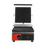 CS Euro Premium Single Panini Grill Ribbed Enamelled Plates 1.8kW KEG-811NA
