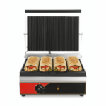 CS Euro Premium Large Panini Grill Ribbed Enamelled Plates 2.2kW KEG-812NA